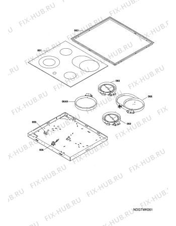 Взрыв-схема плиты (духовки) Aeg Electrolux E20223D 05I - Схема узла Complete appliance